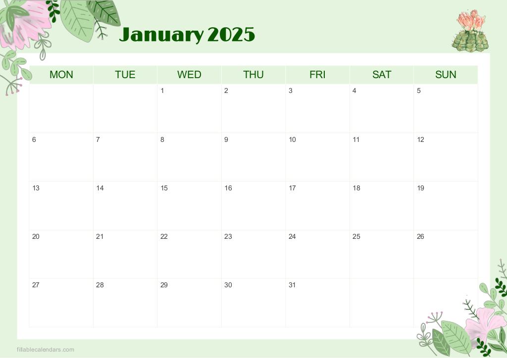 Fresh Greenery-themed May 2025 Calendar Fresh Greenery-themed May 2025 Calendar